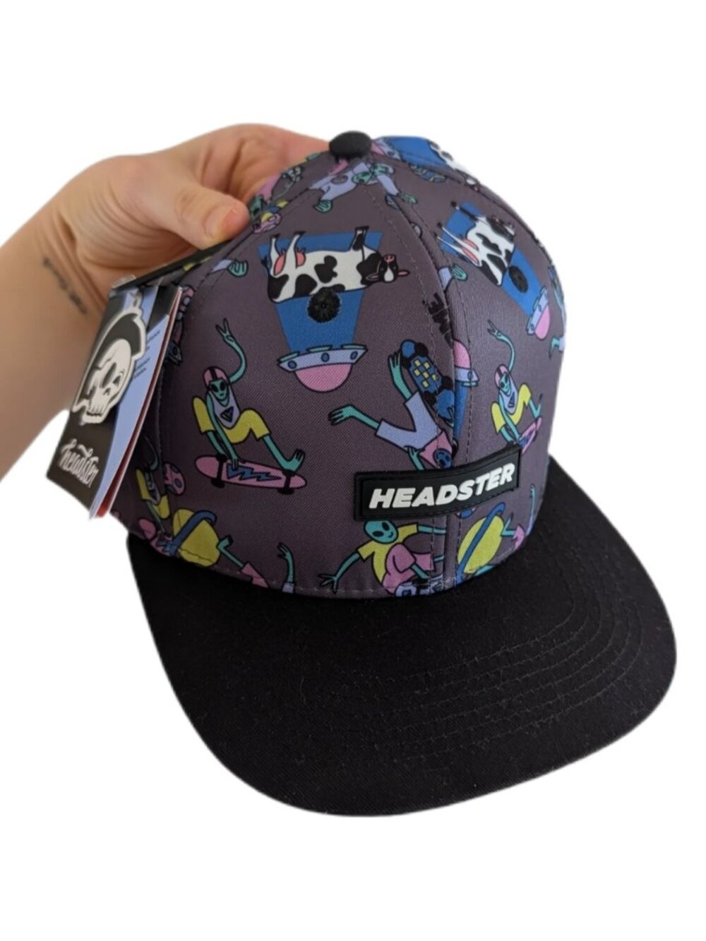 Headster Alien Invasion Snapback Hat 56cm Youth‎ | Cows, UFO